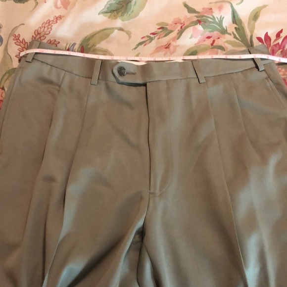 Vtg BROOKS BROTHERS 346 Trousers Size 36”W 28”L Tan Pleat 100% Wool Career $195 - Picture 14 of 16